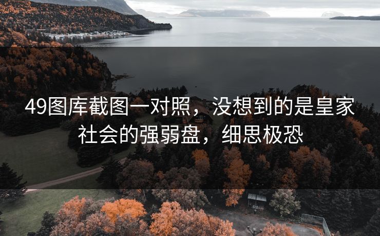 49图库截图一对照，没想到的是皇家社会的强弱盘，细思极恐
