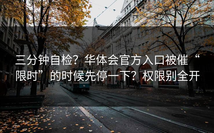 三分钟自检？华体会官方入口被催“限时”的时候先停一下？权限别全开