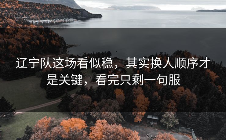 辽宁队这场看似稳，其实换人顺序才是关键，看完只剩一句服
