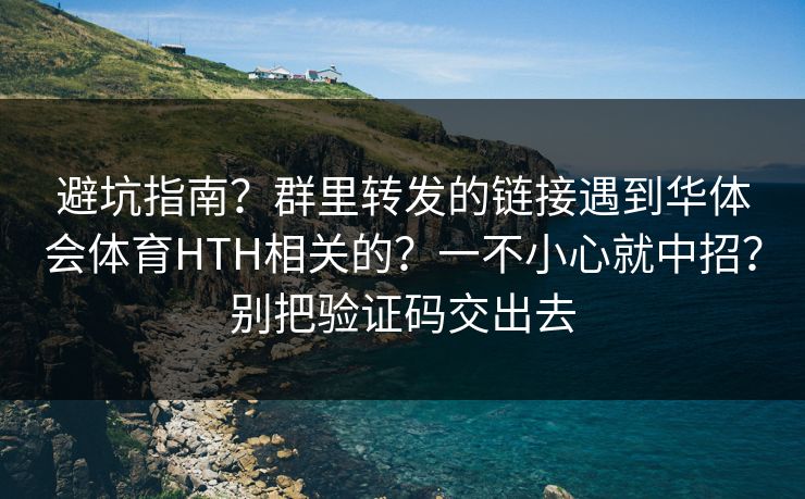避坑指南？群里转发的链接遇到华体会体育HTH相关的？一不小心就中招？别把验证码交出去
